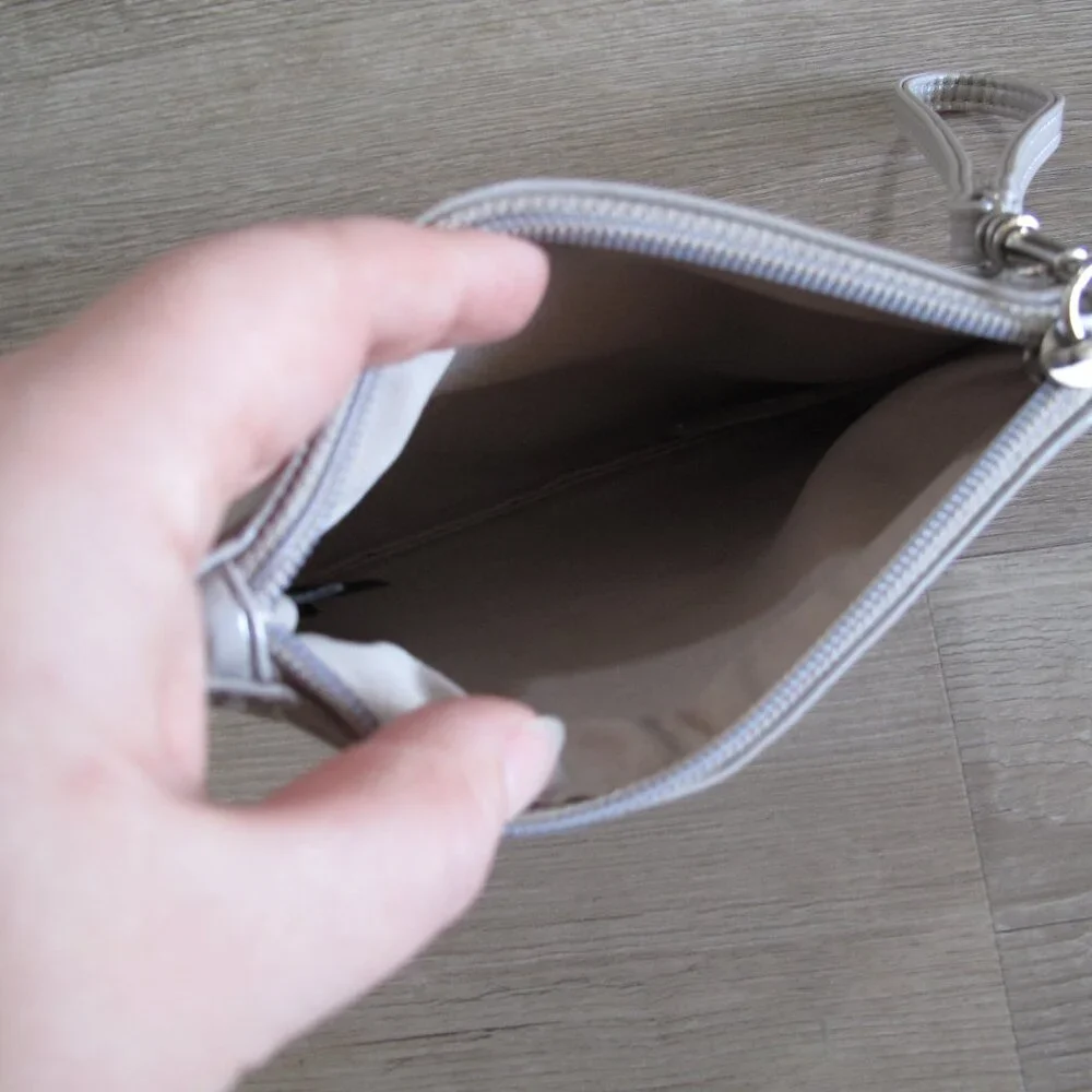 EXPRESS Nude Faux Patent Leather Wristlet